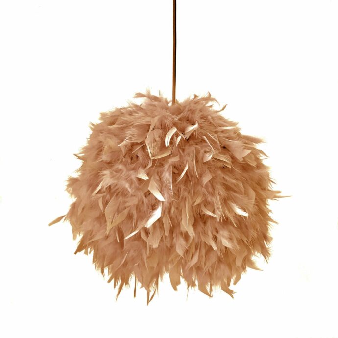 Decorative feathers lamp FEATHERS brown