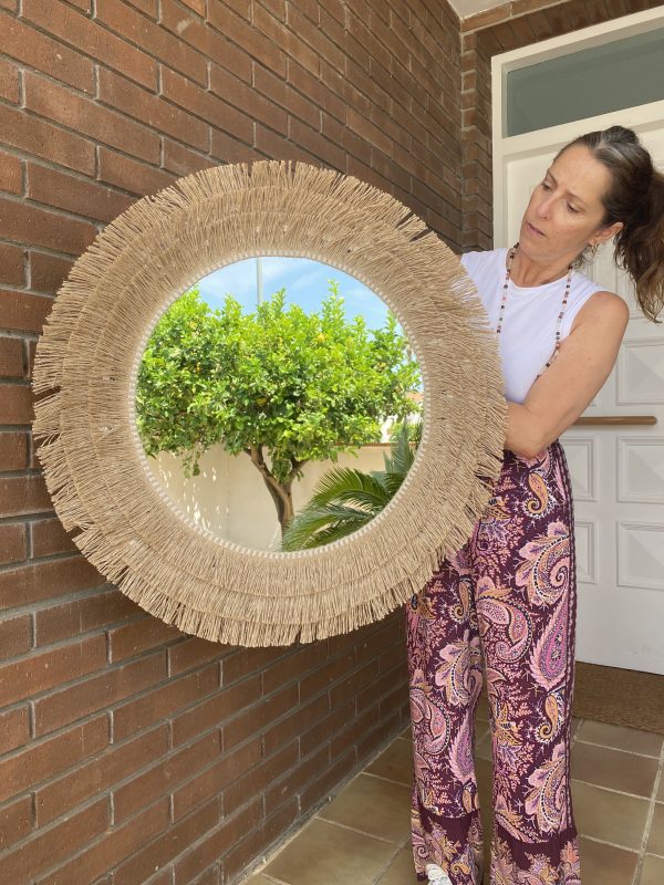 Espejo redondo de yute JUTE III
