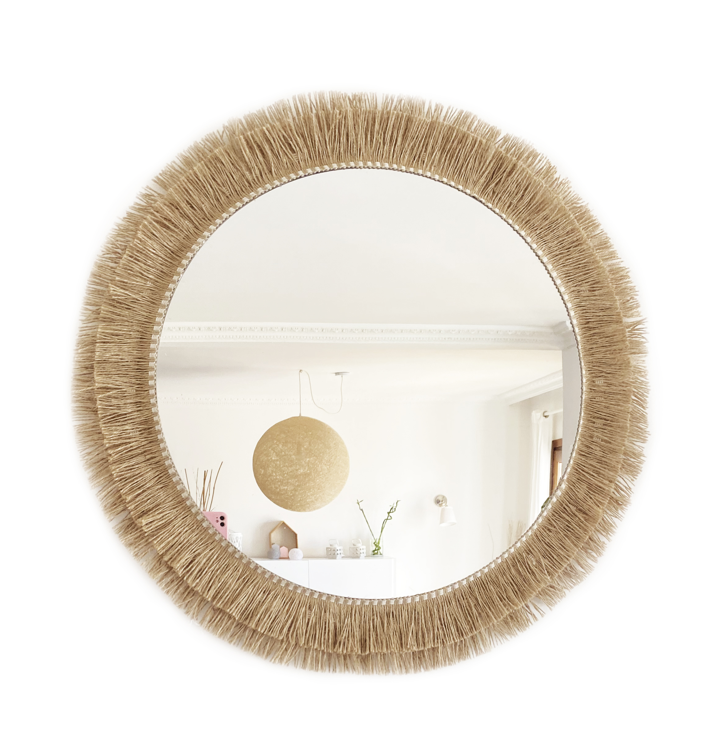 Jute mirror: Jute II - artisanal decoration Geometrik Design