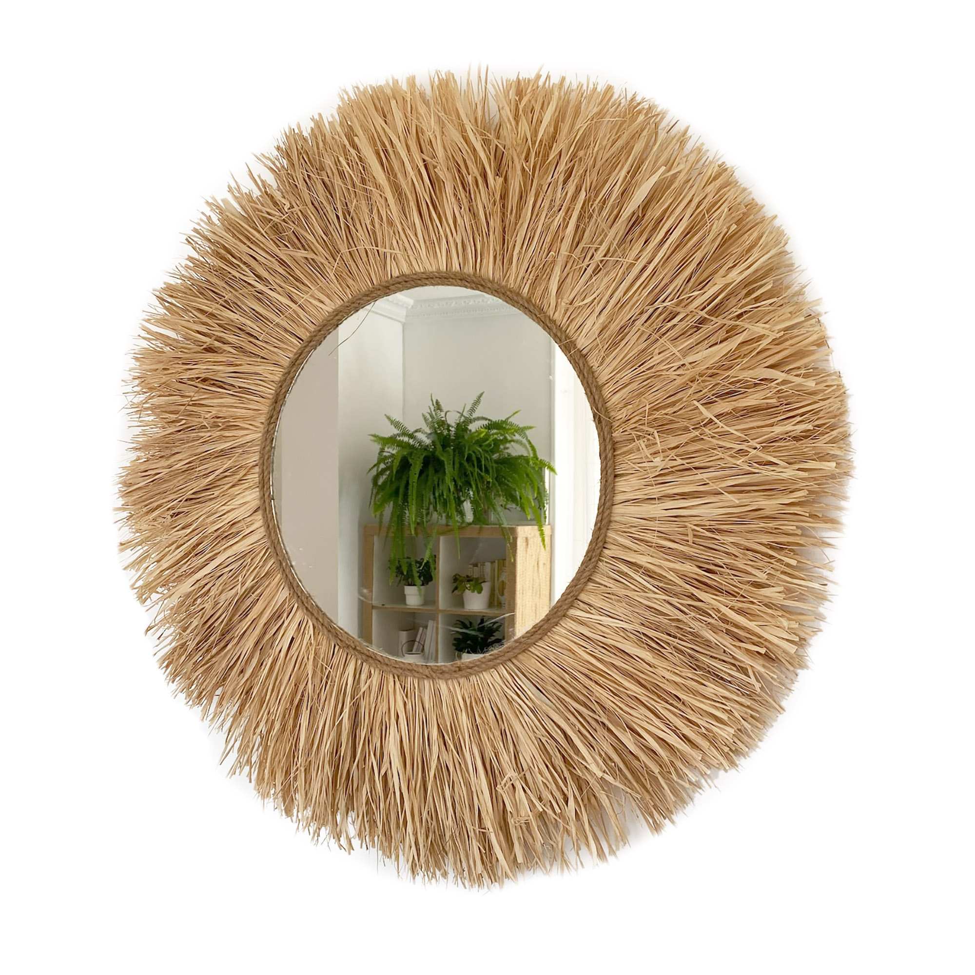 Espejo Redondo decorativo de rafia