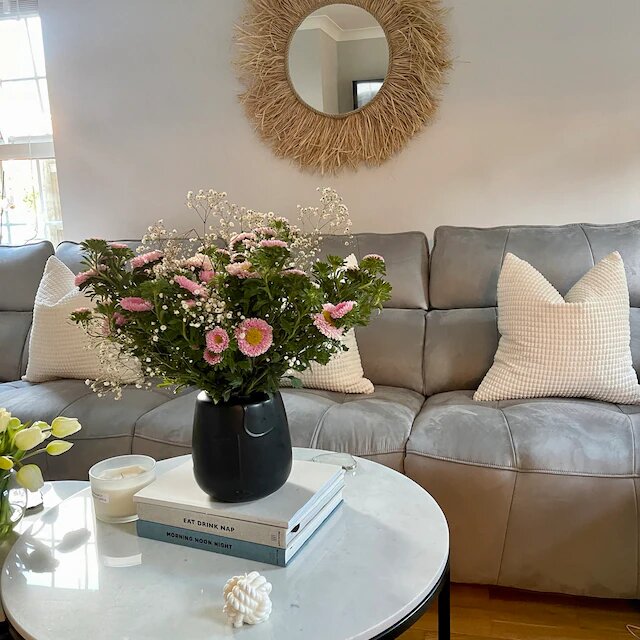 Espejo Redondo de pared rafia natural