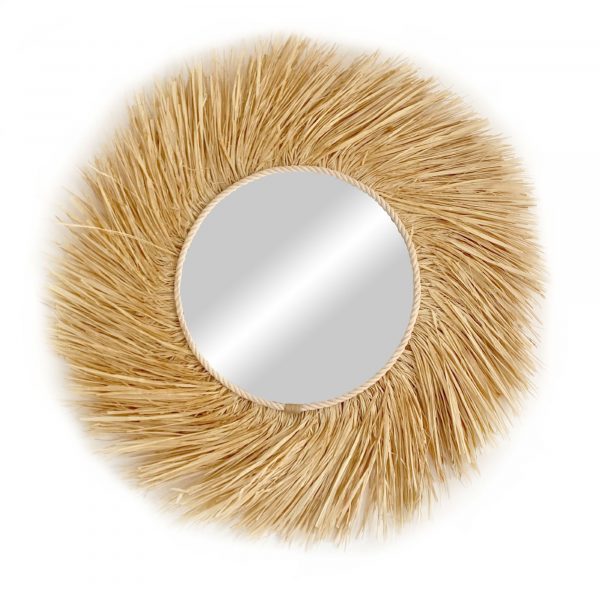 Raffia mirror TURNED