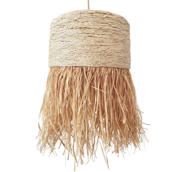 Jute and raffia pendant lamp CORD RAFFIA BIG