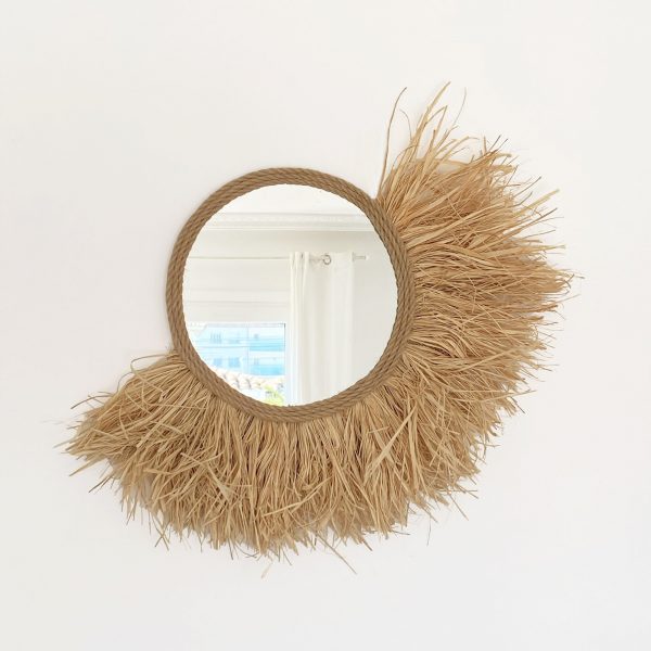 Mirall decoratiu de paret amb ràfia AFRICA