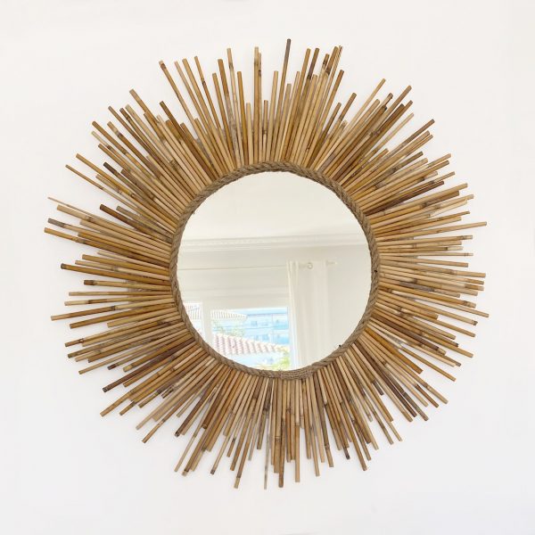 Espejo decorativo de cañas de bambú TEXAS SAUVAGE