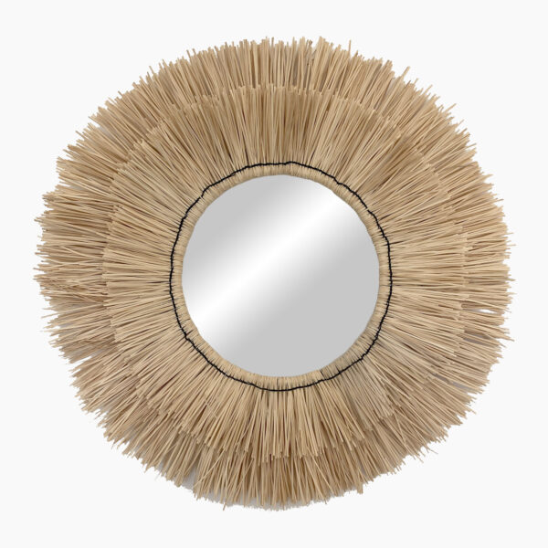 Natural fibre wall mirror CANCUN