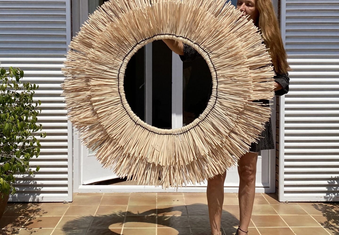 Decoración de pared con fibra natural de palma CANCUN