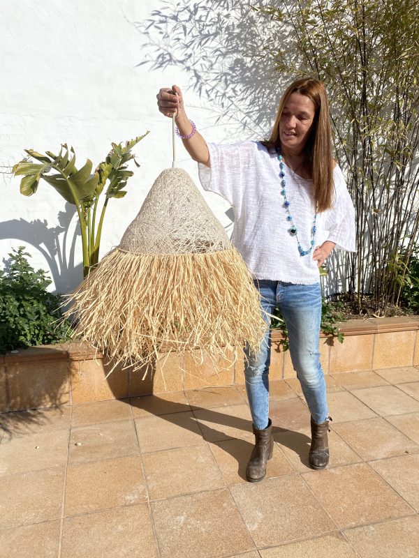 Lámpara de techo minimalista HALF RAFFIA