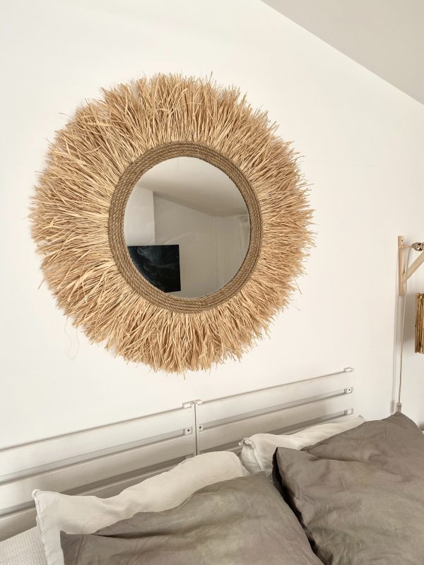 Espejo de pared con rafia y jute RAFFIA CORD