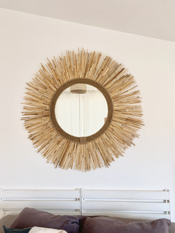 Mirror with bamboo and jute ornaments TEXAS CORD