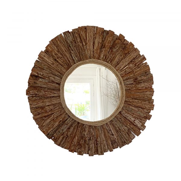 Espejo rústico artesanal de corteza natural MIRROR MONTANA